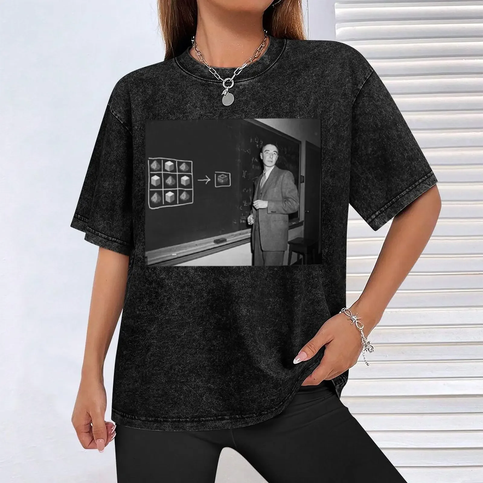 تي شيرت Blursed Oppenheimer، قمصان برسومات الملابس، تي شيرت رجالي #4