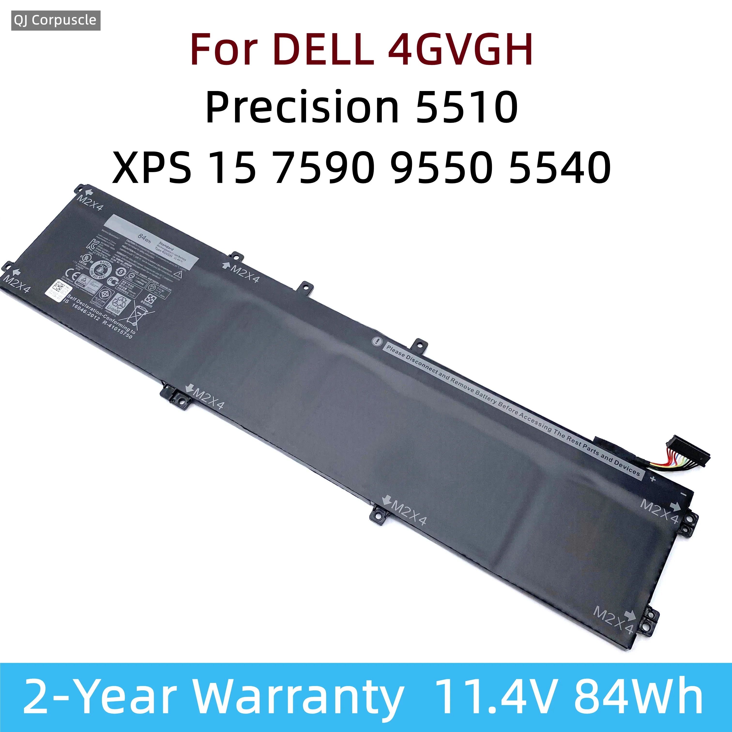 ใหม่ 4GVGH RRCGW แบตเตอรี่แล็ปท็อปสําหรับ DELL Precision 5510 XPS 15 7590 9550 5540 15-9550-D1828T 01P6KD T453X 080-854-0066 XPS 62MJV