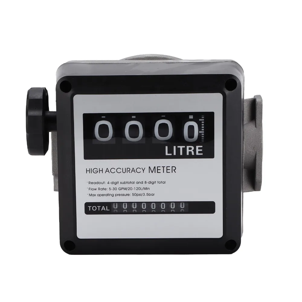 

4 Digits Fuel Flow Meter Large Screen Display 5‑30GPM 20‑120L/Min High Accuracy