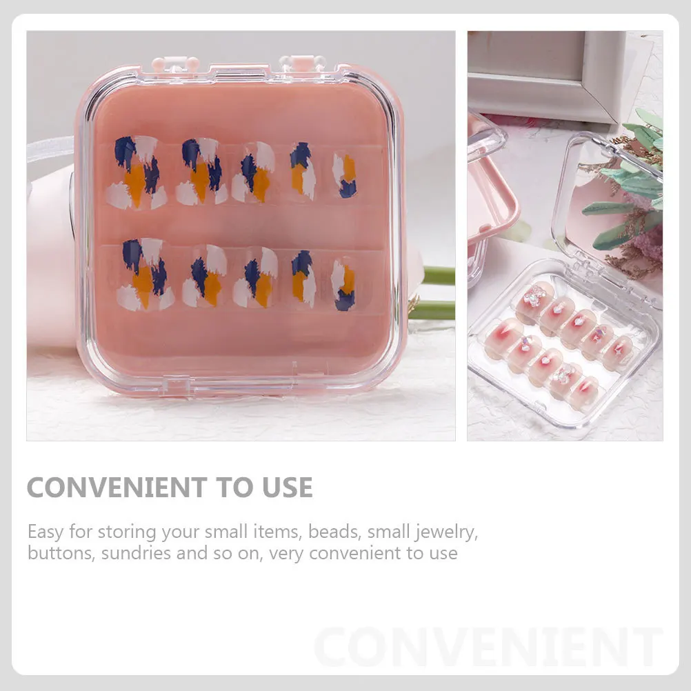 

6Pcs Nail Storage Boxes Premium ABS Durable Multi-Function Small Organizer Portable Convenient Storage Accessory for Beads