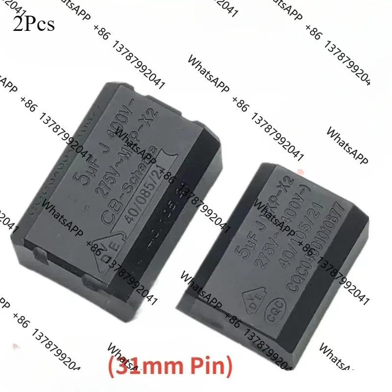 2Pcs MKP‑X2 5UF 400V 275V‑X2 Induction Cooker Capacitor 31mm Pin Replacement Parts
