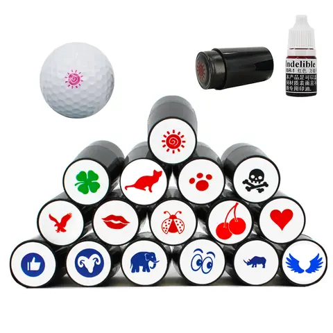 1 Pcs Golf Ball Stamper Stamp Marker Quick Drying Impression Durable Long Lasting Various Patterns Plastic Golf Accessories