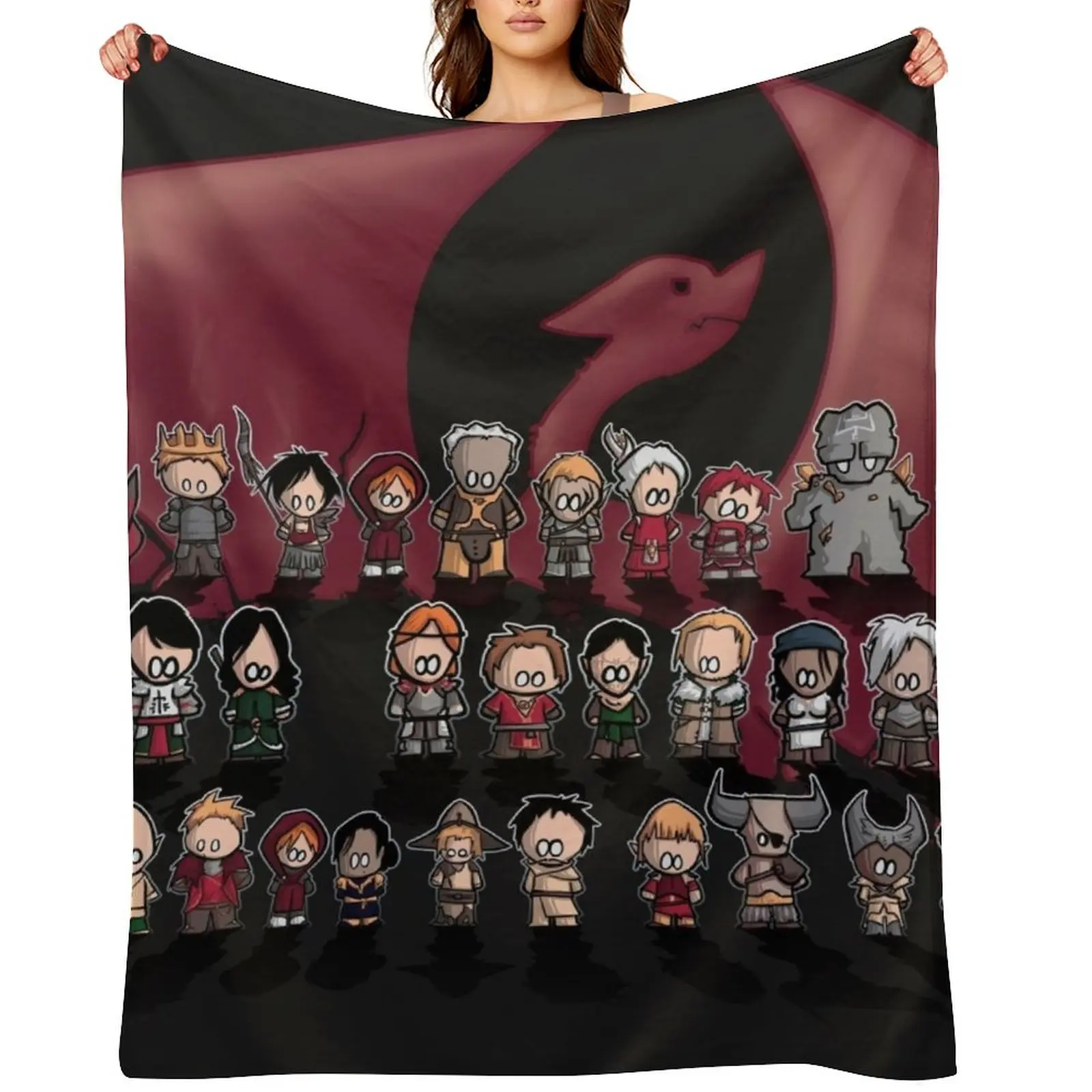

Dragon age trilogy Throw Blanket Hairy bed plaid Luxury Designer Decorative Beds Blankets