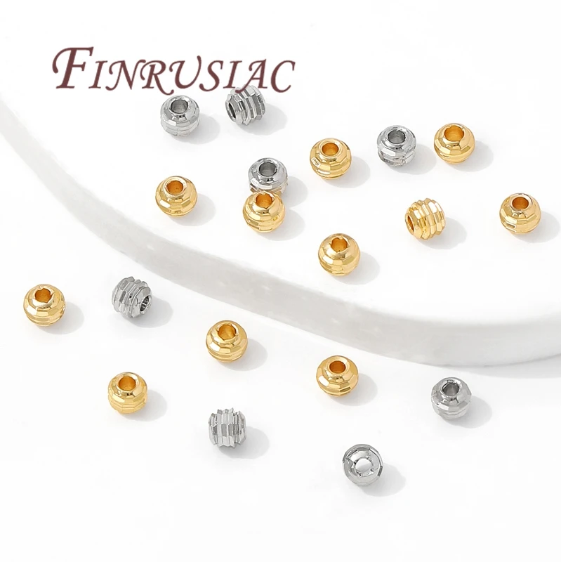 30/60Pcs 18K Gold Plated Spacers Beads For Bracelets Making,Brass Beads For Jewelry,Bead Separators, DIY Jewelry Accessories image 4