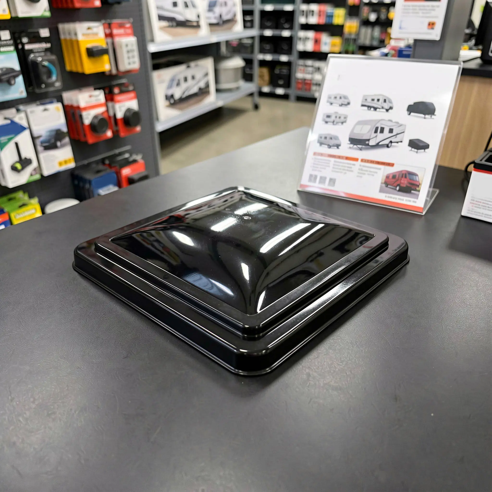 Rv Roof Vent Cover 14 Inch Plastic Replacement Lid Black Trailer Camper Ventilation Dome Vent Cap for Travel Trailer