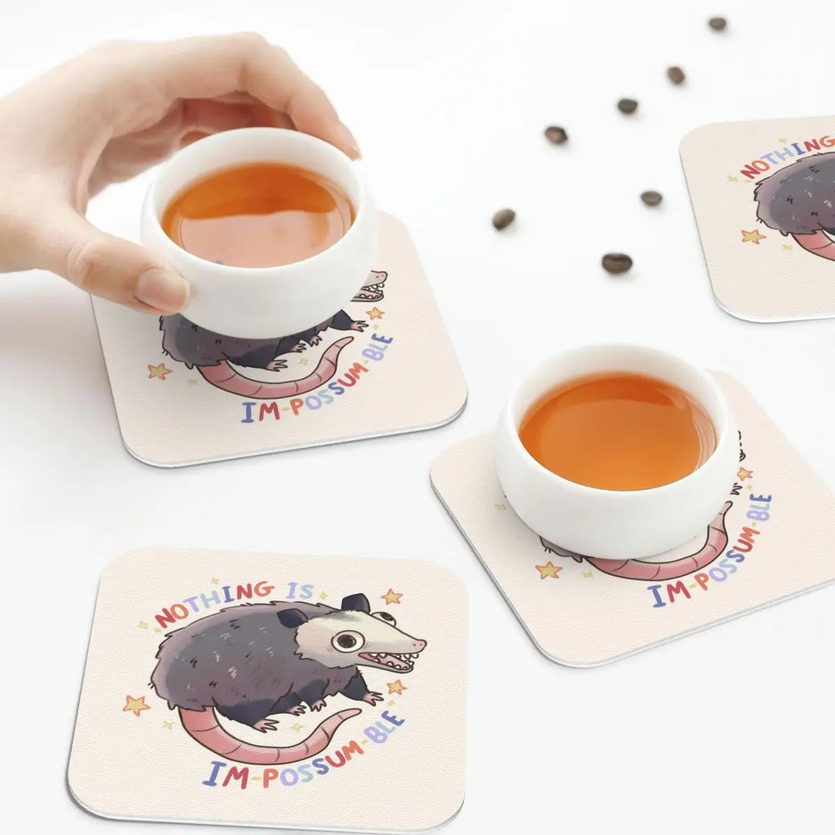 

Ничего не импосменяется подставки, кожаные салфетки, нескользящие изоляционные кофейные коврики для дома, кухни, обеденные подушечки, набор из 4 шт.