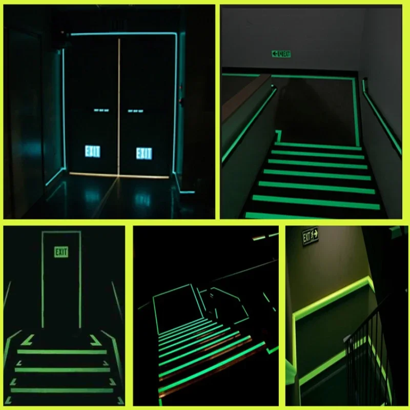 1m Glow In The Dark Warning Tape Luminous Fluorescent Night Self-adhesive Sticker Tape Safety Warning Decoration Home Kitchen