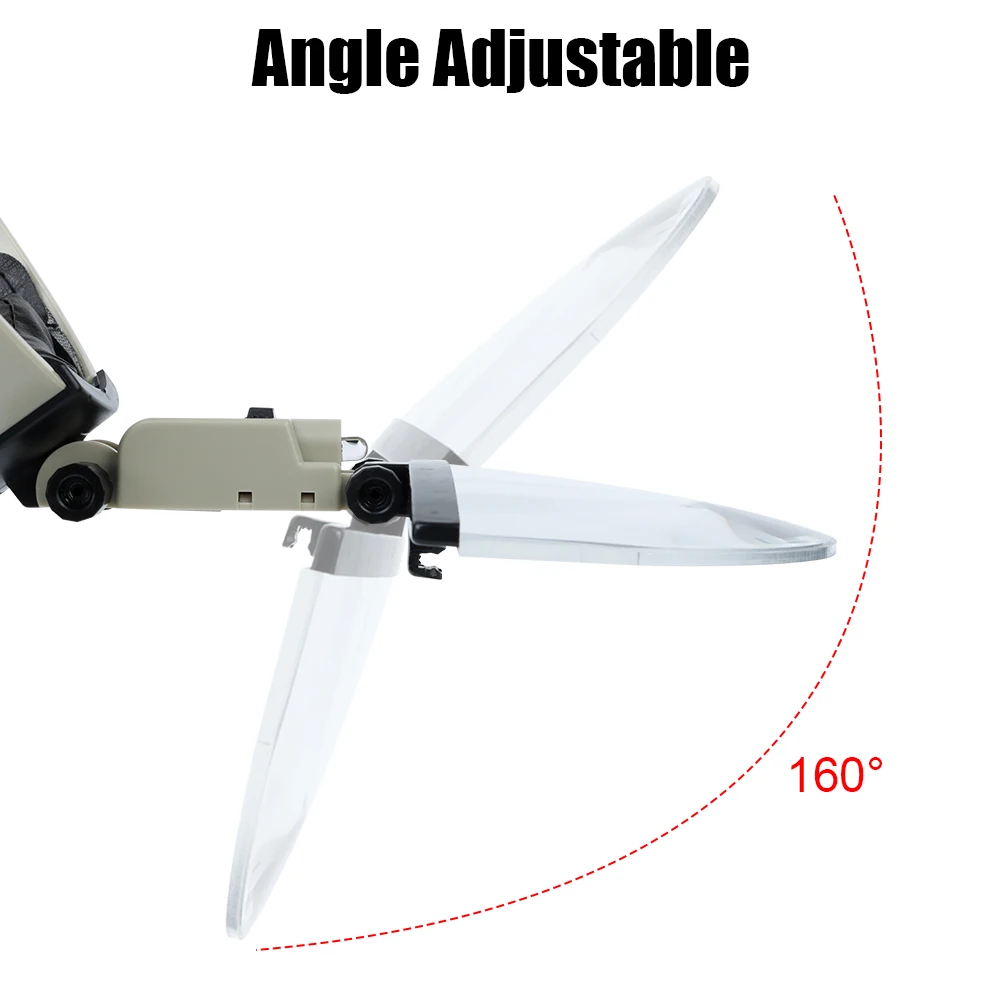 LED Magnifier Head-mounted Helmet Magnifying Glasses Optical Lens 1.5X 2.5X 3.5X For Reading Embroidery Maintenance