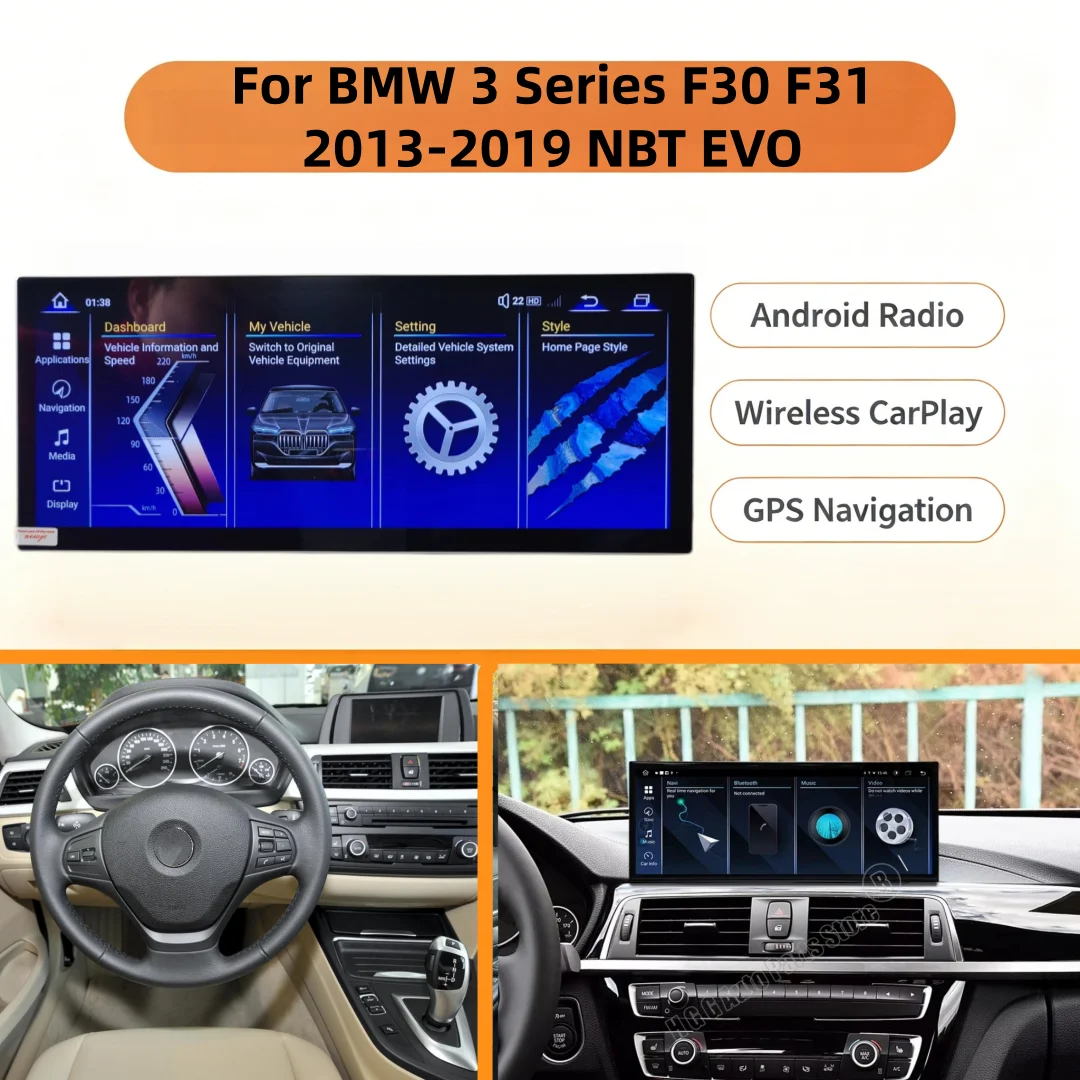 15.8 Inch Android14 Carplay For BMW 3 Series F30 F31 2013-2019 NBT EVO Car Multimedia Player GPS Navigation Auto Radio Head Unit