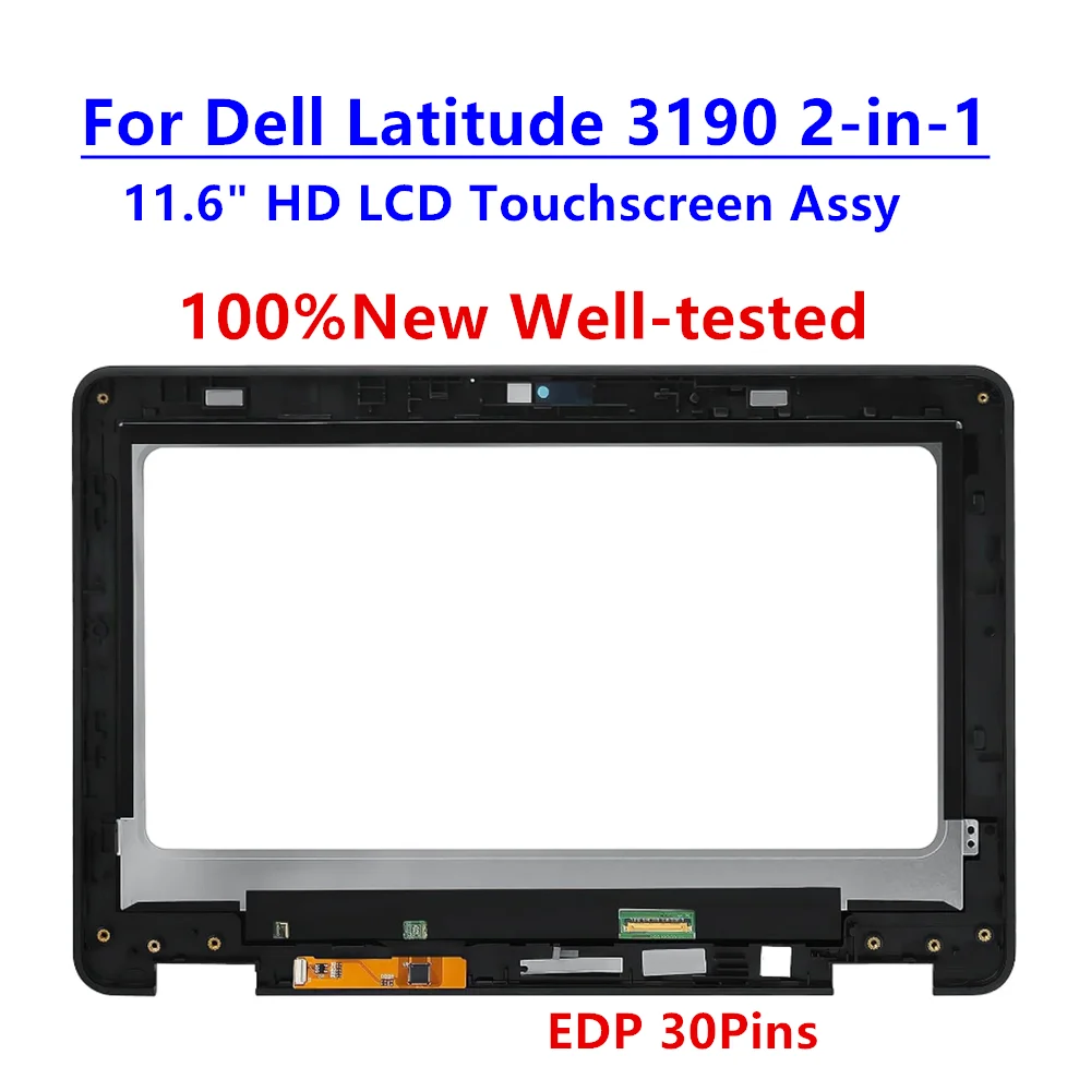 

KYV20 0DD9NC 11,6-дюймовый HD-дисплей для Dell Latitude 3190 2-в-1, сенсорный экран в сборе с рамкой NV116WHM-A23