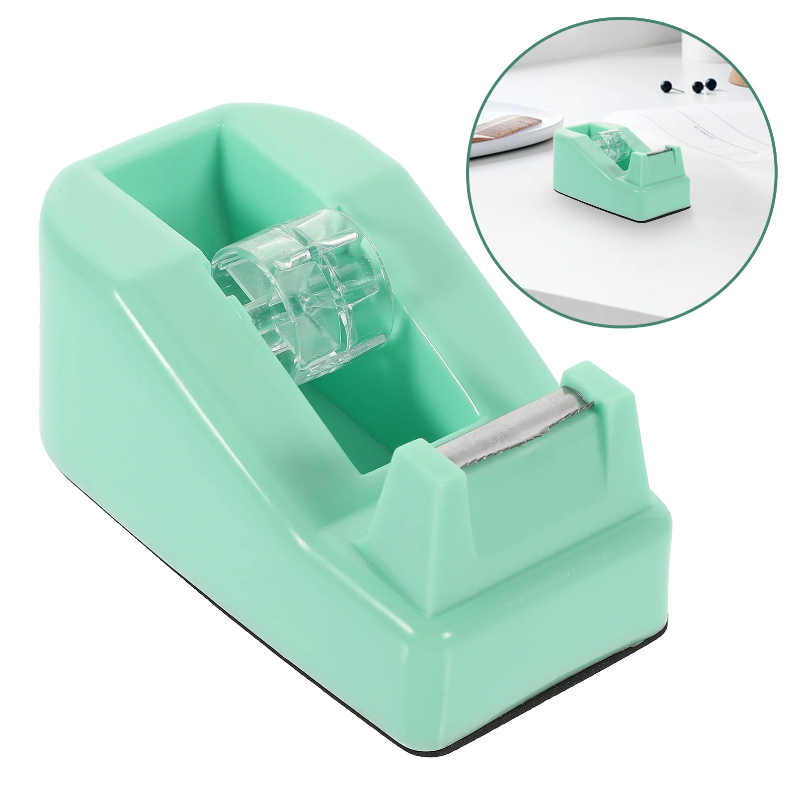 Office Supplies Macaron Color Small Tape Holder Desktop Machine Packaging (mint Green) Dispenser Invisible