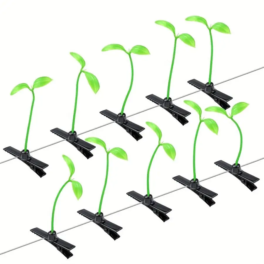1/5/10/20/50/100pcs Budding Fun Plant Hair Clip Set Small Fresh Grass Sprout Bean Seedling Creative Styling Natural Wind Ins Sty