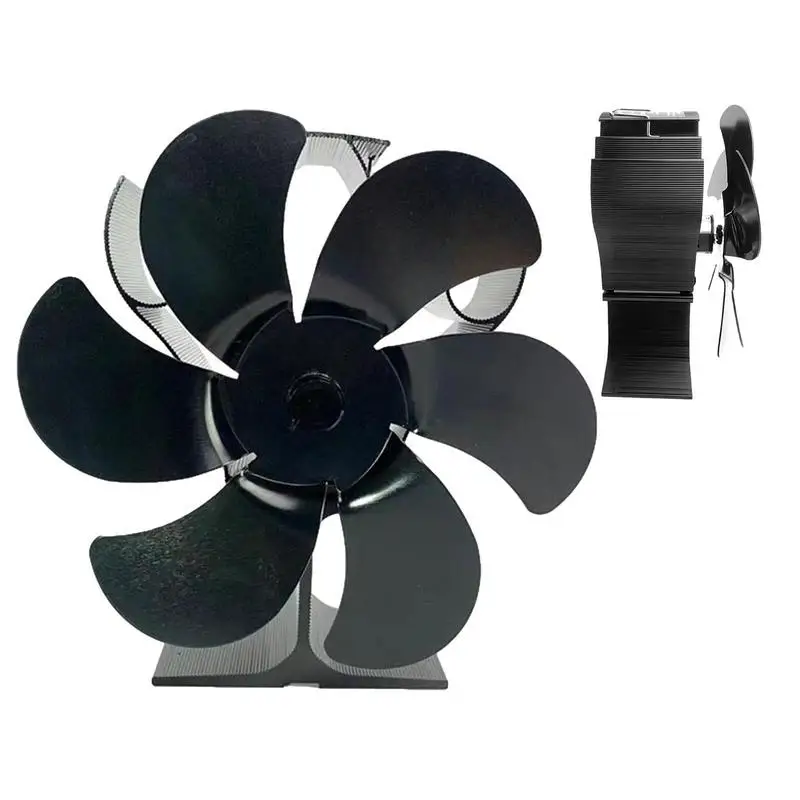 

Fireplace Fan Heat Powered 6 Leaves Eco Silent Circulation Heat Powered Fan Aluminum Carrying Handle Non Electric Heat Powered