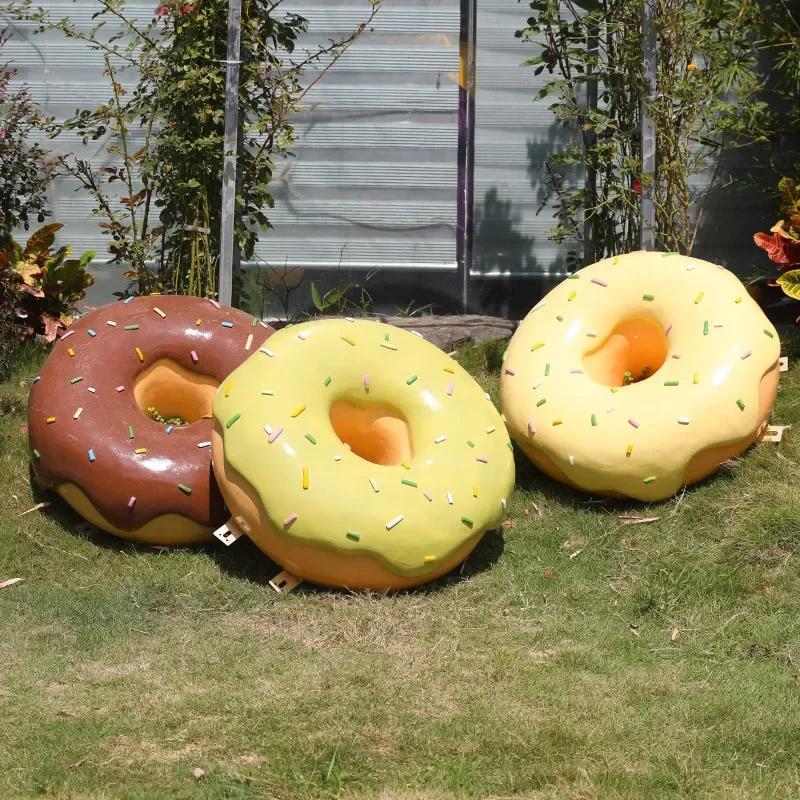 Simulation ice cream donut jelly sculpture ornament outdoor fiberglass large shopping mall pedestrian street decoration Mei Chen