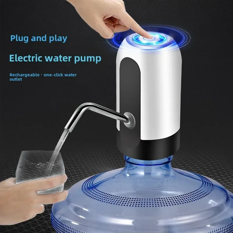 Black/White Automatic Water Bottle Pump USB Charging Water Pump One Button Automatic Switch of Water Dispenser