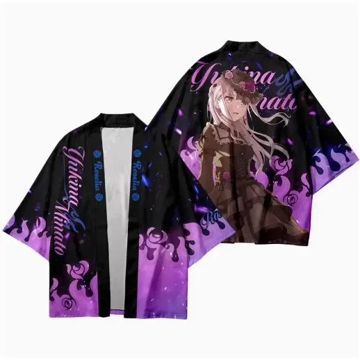 أنيمي دور المتناثرة اليابانية لعبة لعب الأدوار زي ثلاثية الأبعاد الطباعة أعلى رقيقة فضفاضة الكبار سترة كيمونو
