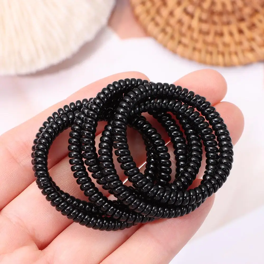 20pcs Women Girls Super Thin Elastic Girl Rubber Telephone Wire Style Hair Ties Ropes