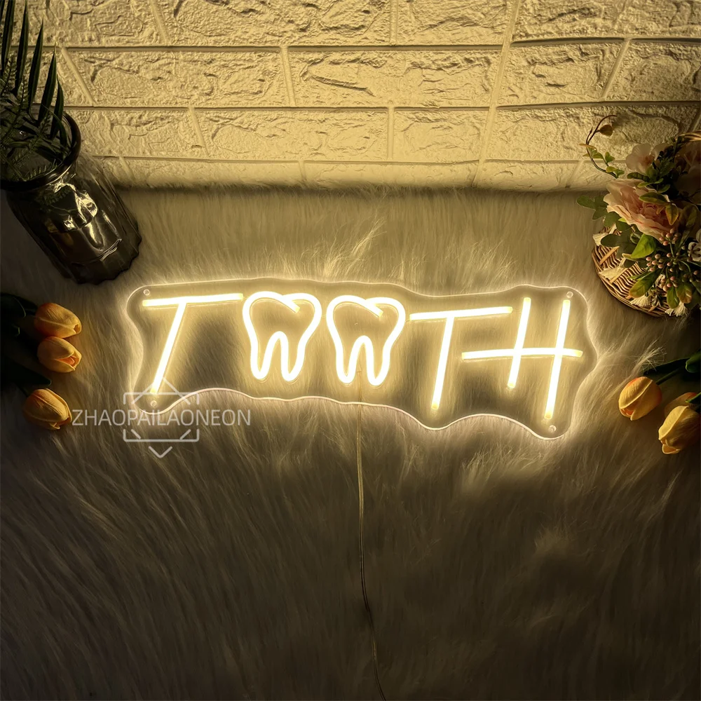 

Tooth Neon Sign Led Wall Dentist's Office Room Decor for Beauty Solon Neon Light Signs Dental Clinic Business Lights USB