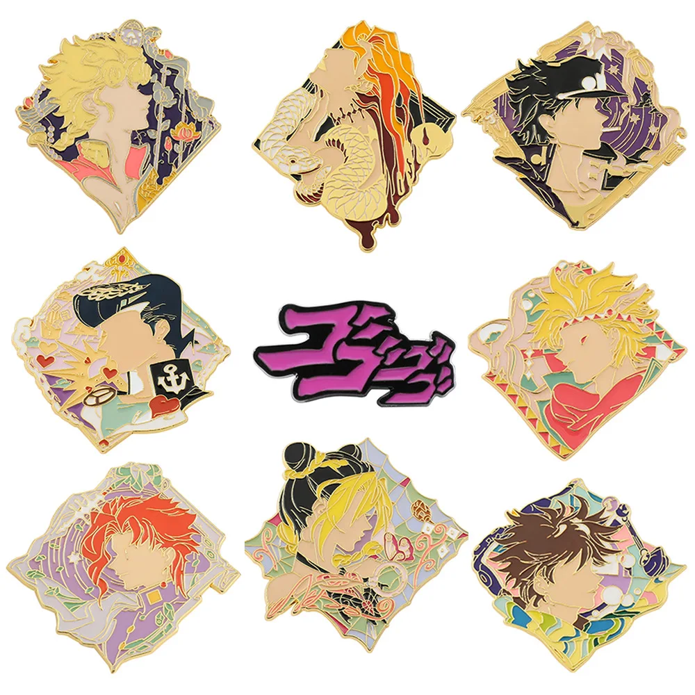 Pin esmaltado de Anime japonés, insignia coleccionable de JoJo's Bizarre Adventure, un regalo divertido para un amigo, accesorios de joyería, broche de solapa