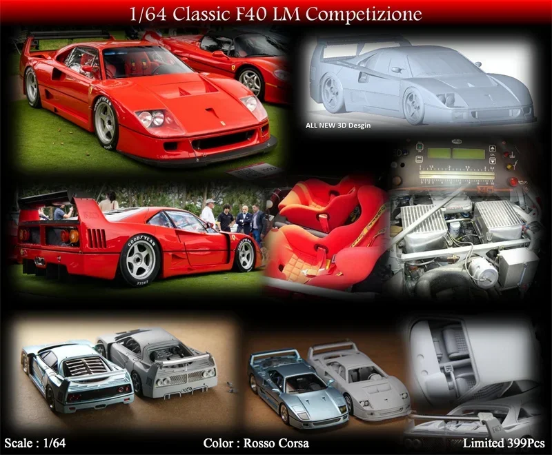 

M64X 1:64 Classic F40 LM Limited199/399 Resin Model Car