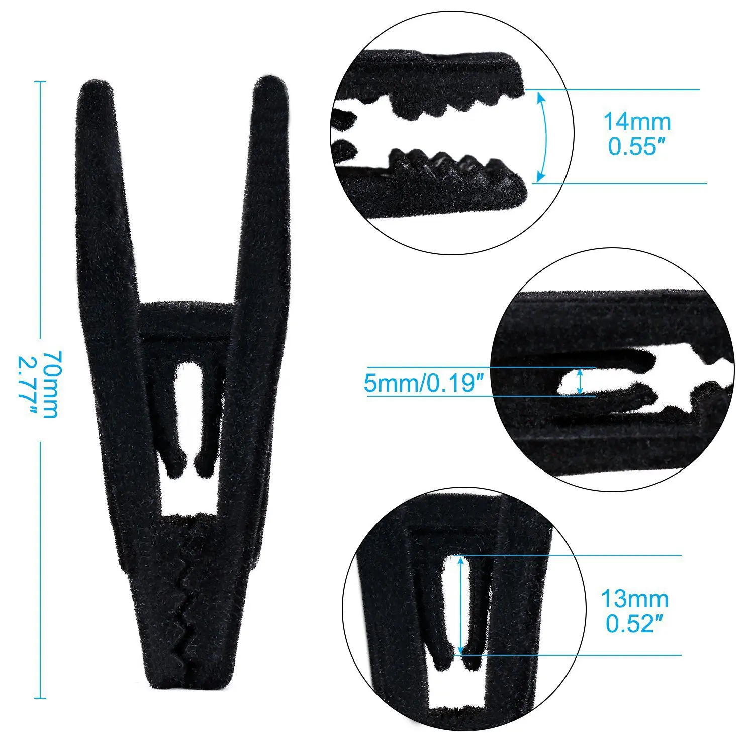 Velvet Hanger Clips Non-slip Detachable Clothespins Flocked Fine Line Hakama Cloth Hangers for 5/10/15/20 Pcs of