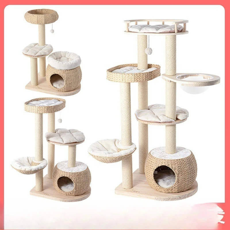 

Honeypot cat, cat climbing frame, cat nest tree integrated solid wood