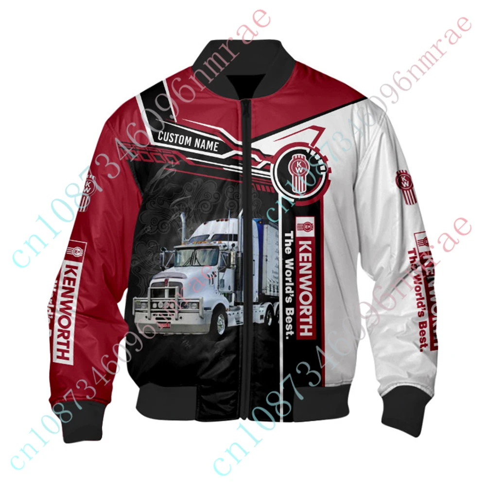 Kenworth Jackets For Men Harajuku Clothing Techwear Baseball Uniform Hip Hop Windbreaker Thick Coats Bomber Jacket Custom Logo