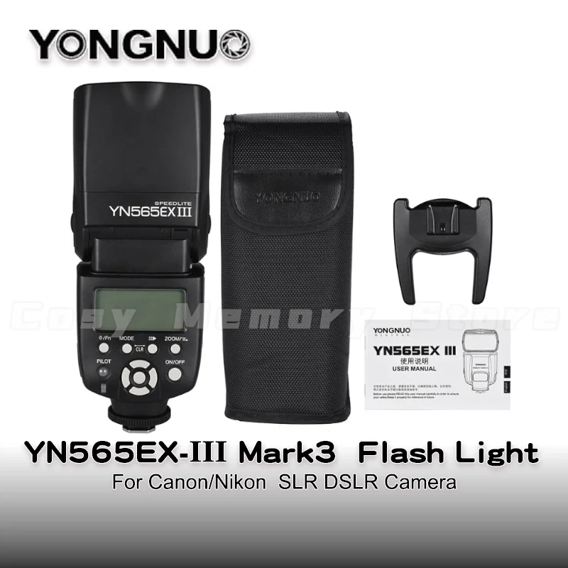 YONGNUO YN565EX III C/N Flash Speedlite Hot Shoe Flash TTL Slave Flashlight Compatible for Canon/Nikon DSLR Camera