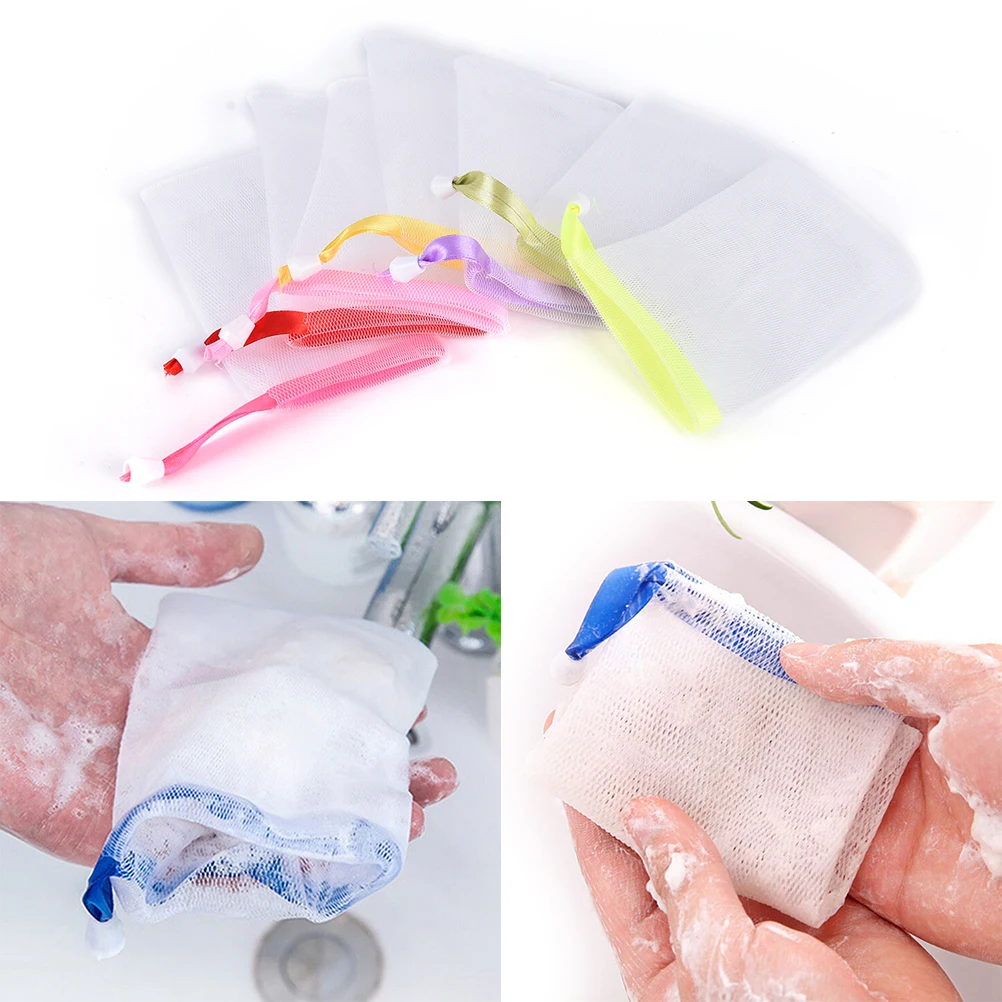 5X New Saving Cleanser Soap Foaming Facial Body Face Cleansing Net Bubble Bags