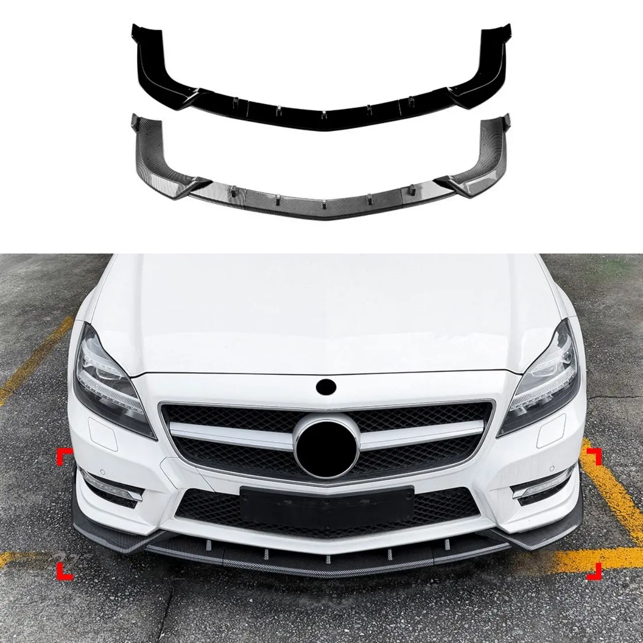 

Car Front Bumper Lip Splitter For Mercedes Benz GLC AMG X253 GLC63 AMG S 2016 2017 2018 2019 Diffuser Spoiler Body Kits