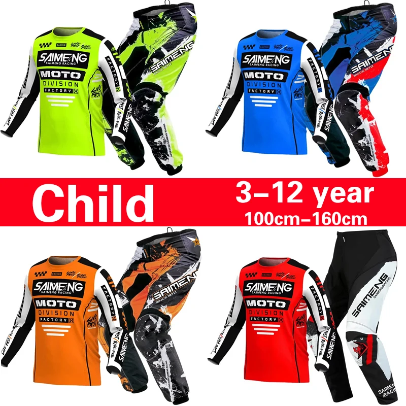 AliExpress SAIMENG RACING motocross child set MX Jersey and Pants kids children Set Dirt Bike MTB DH UTV Enduro Gear Combo Off Road Youth Racing Suit