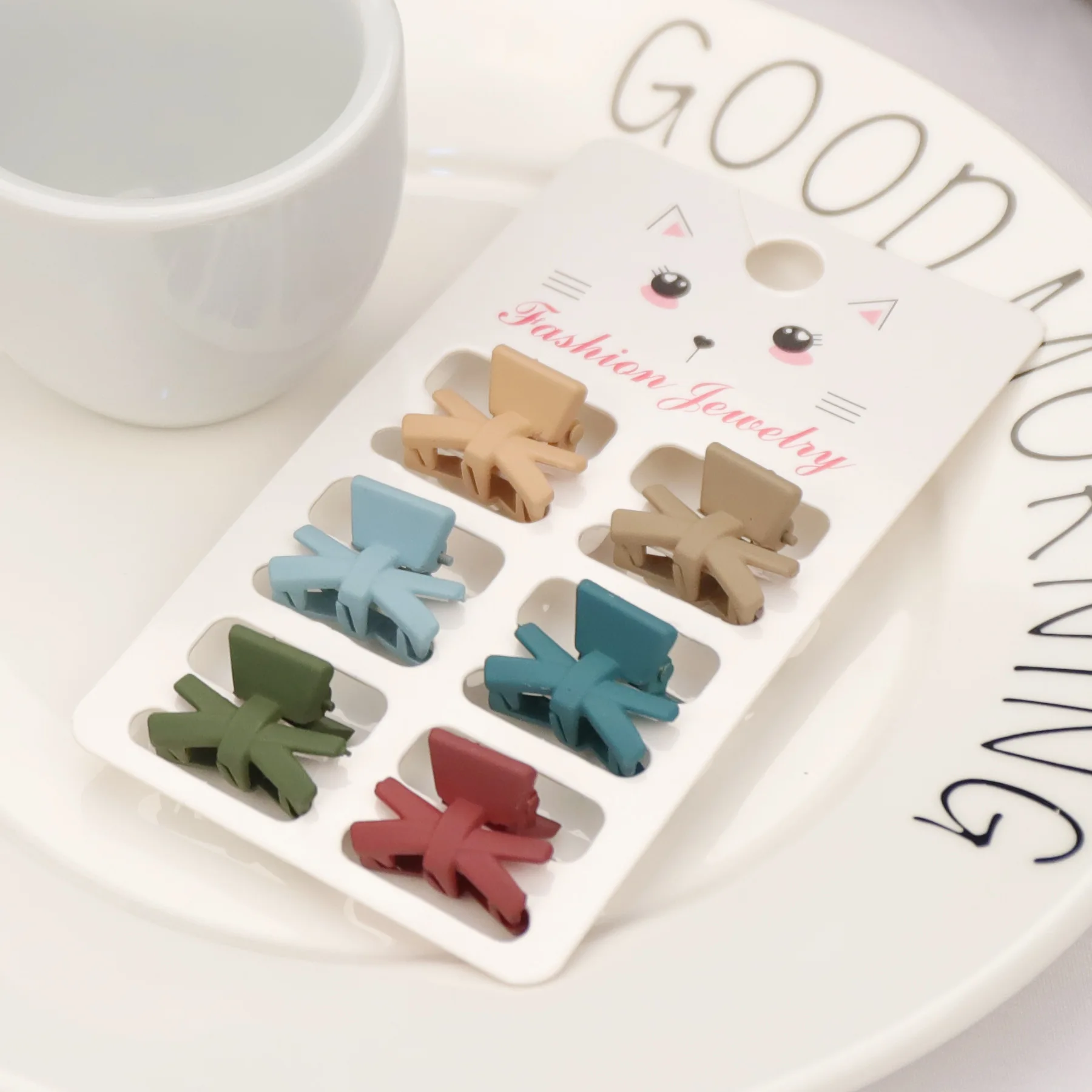 

6 Pcs/Set Non-Slip Mini Bow Hairpin Set Minimalist Shape Daily Casual Versatile Hair Accessories for Women