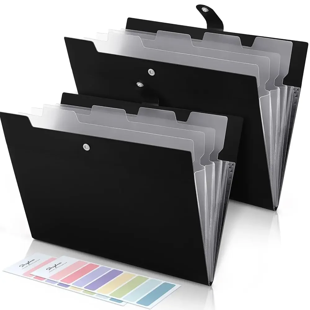 

Expanding File Folders, Letter Size Accordion File Organizer, Portable 5 Pockets for Document Paper Receipt Organizer, Schoo