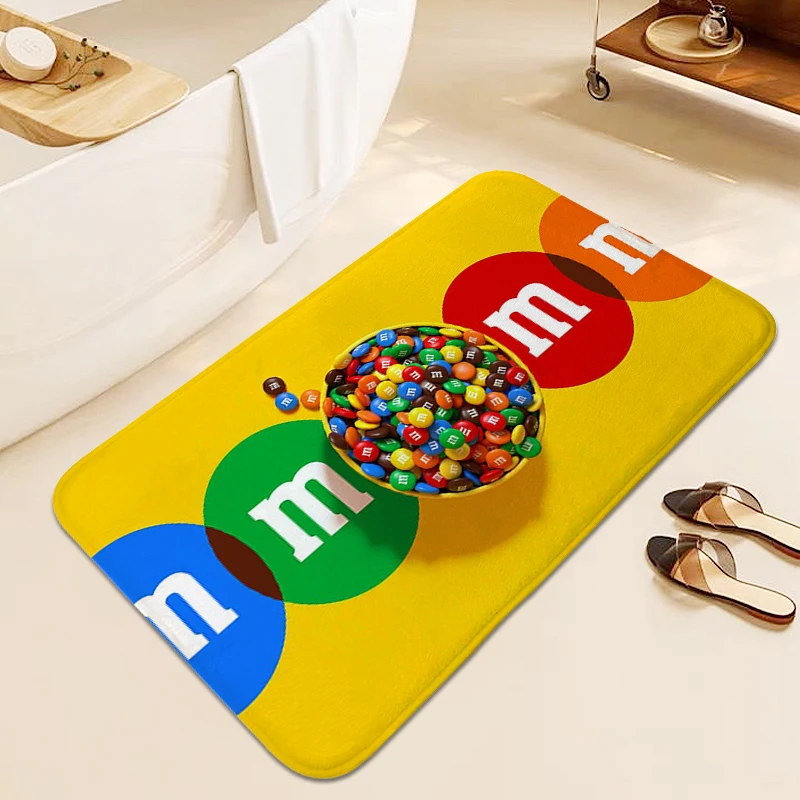 Bathroom Mat M&M's Carpet for Home Entrance Door Doormat Kitchen Accessories Washable Anti Slip Hallway Veranda Living Room Rug