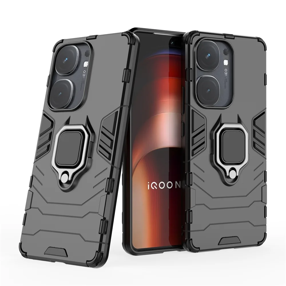 For IQOO NEO9S Pro Finger Ring Holder Hard Case,Rugger Armor Hybrid Hard PC TPU Case For iQOO NEO 9S Pro Plus 5G