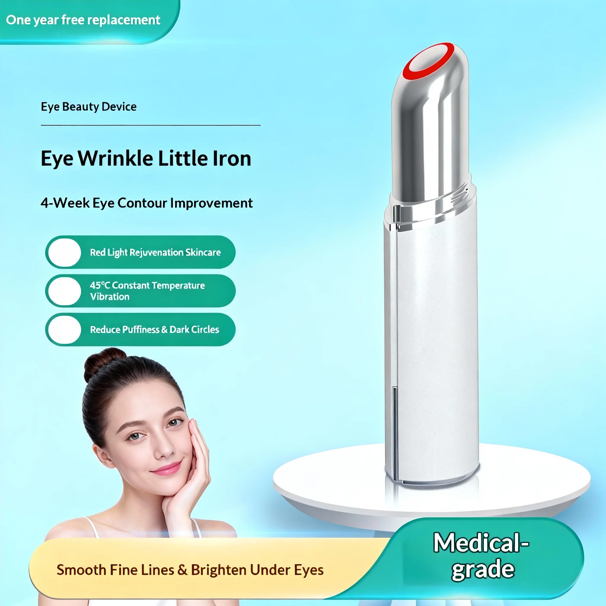 Elektryczne urządzenie kosmetyczne do oczu, wibracyjny masażer do twarzy, redukuje worki pod oczami, cienie i opuchliznę, łagodzi zmęczenie oczu.