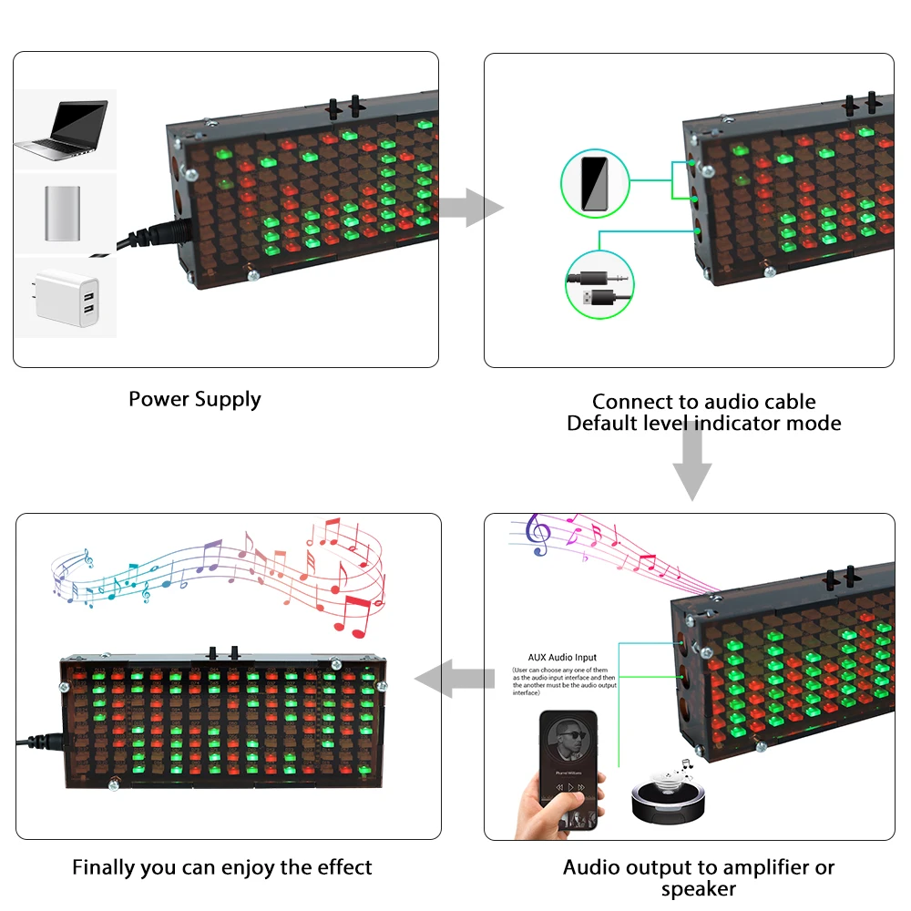 Elektroniczny zestaw zrób to sam LED spektrum muzyki migający wskaźnik poziomu Audio C51 kontroler MCU zestaw do lutowania