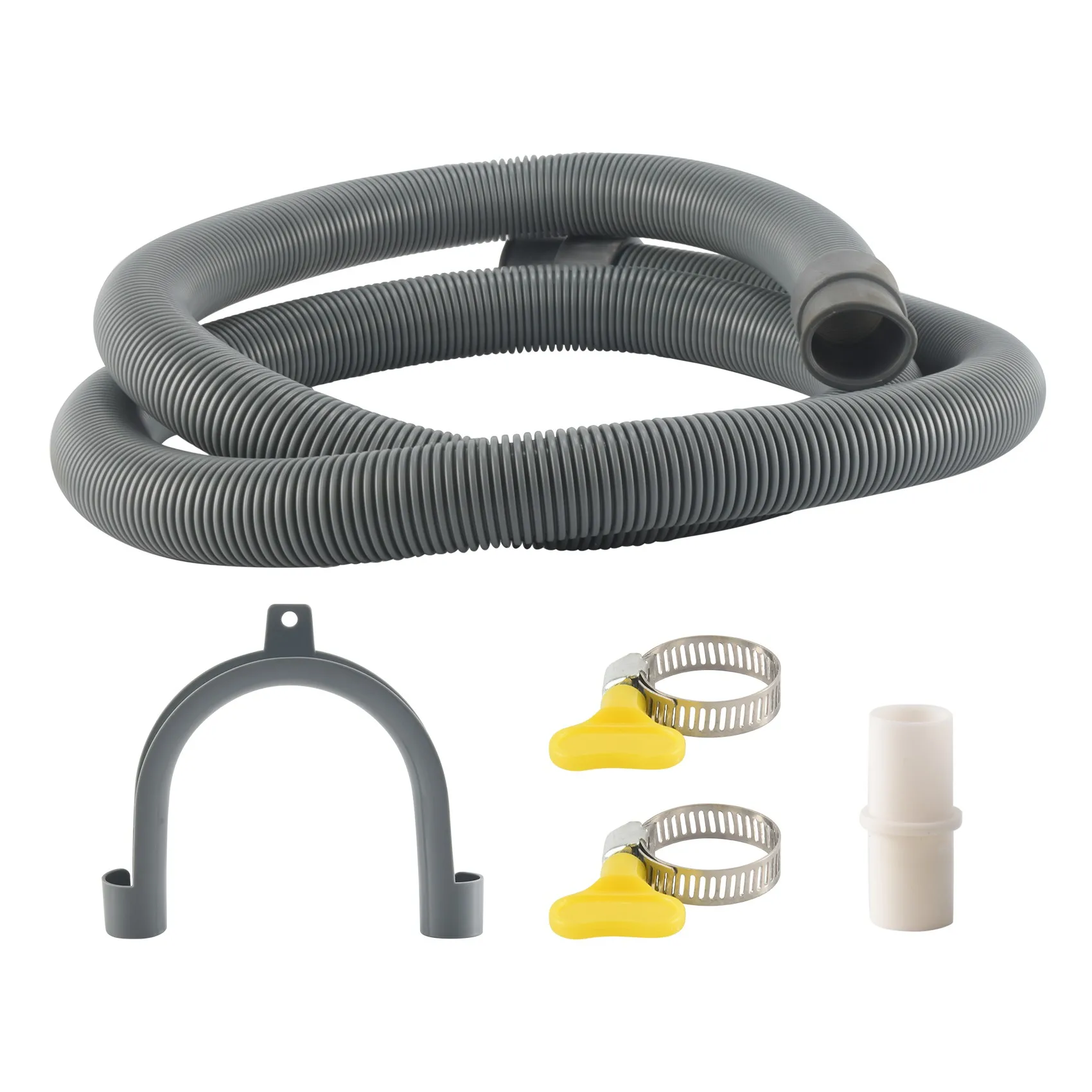 

A29M-Drain Hose Extension Set Universal Washing Machine Hose 1.5M, Include Bracket Hose Connector And Hose Clamps Drain Hoses