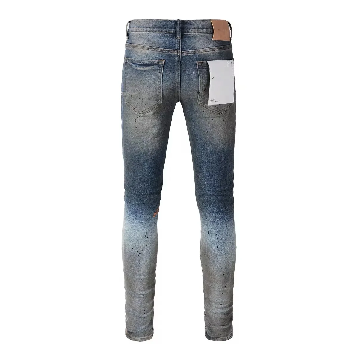 Top quality Purples jeans Men with High street print letters trousers Fashion brand Repair Low Rise Skinny Gradient Blue pants