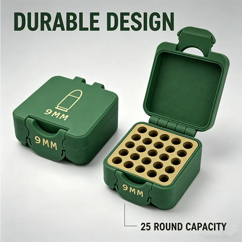 9mm Tactical Ammo Pouch 25-Round Durable Pistol Ammo Pouch Convenient and Quick Compatible with G17 18 19