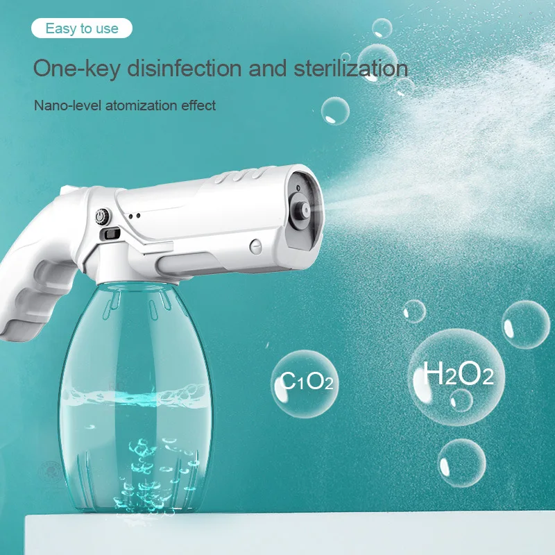 Atomizing Disinfection Gunner Holds Nano Spray Large Capacity USB Charging Wireless Alcohol Atomizer Blue Ray Atomizer