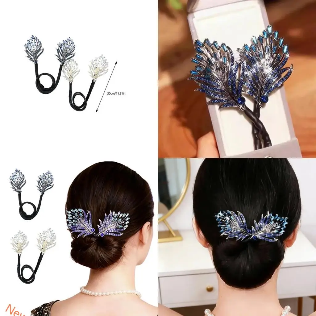 

2 шт. стильные заколки для изготовления булочек, модная укладка, прочный металлический удобный диск для волос LXAD