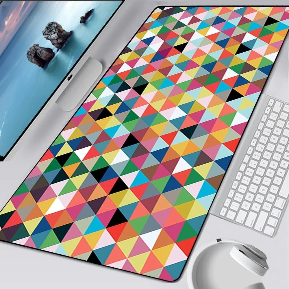 Vintage Geometric Triangle Design Mouse Pad Gaming Large Computer XXL New MousePads Mouse Mat Natural Rubber Laptop Carpet Gamer