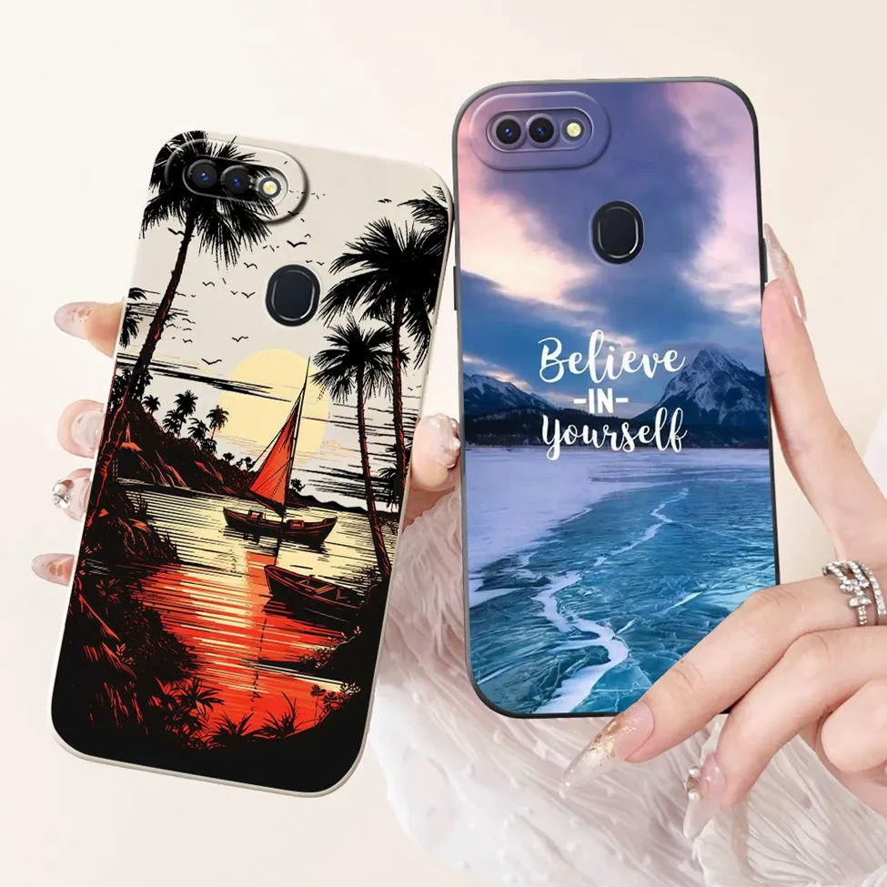 ل Realme 2 حافظة سيليكون لطيف القط موضة الفراشة الزهور الحب مضحك رسمت غطاء ل Real me 2 جراب هاتف RMX1805 RMX1809