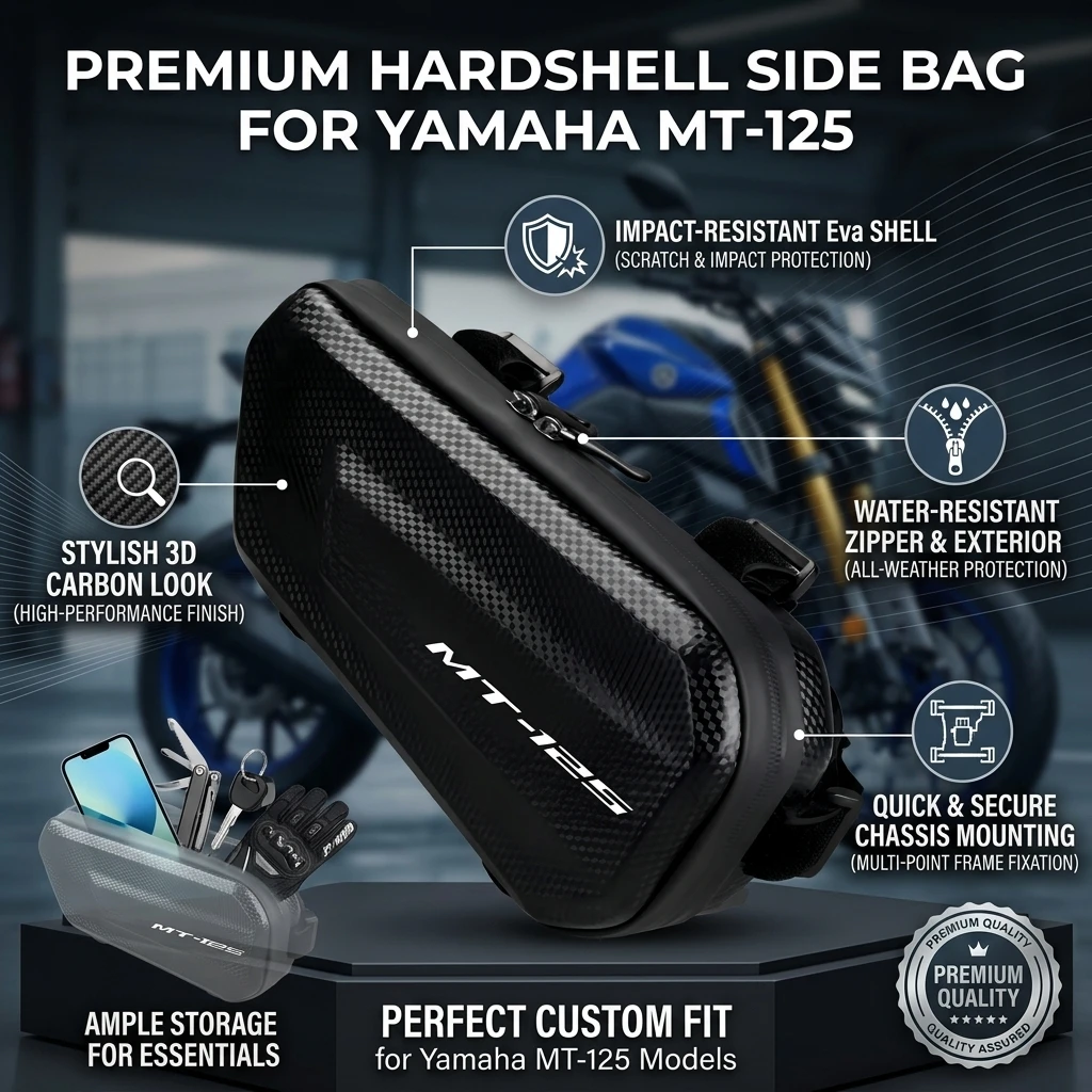 Easy To Clean Large Capacity EVA Motorcycle Saddle Bag Tool Bag With LOGO For YAMAHA MT-125 MT125 MT 125 2021 2022 2023 2024