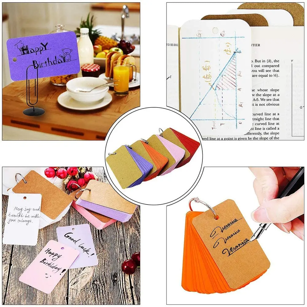 Kraft Paper Study Cards, Color Record Memo Scratch Pads Bookmark DIY Greeting