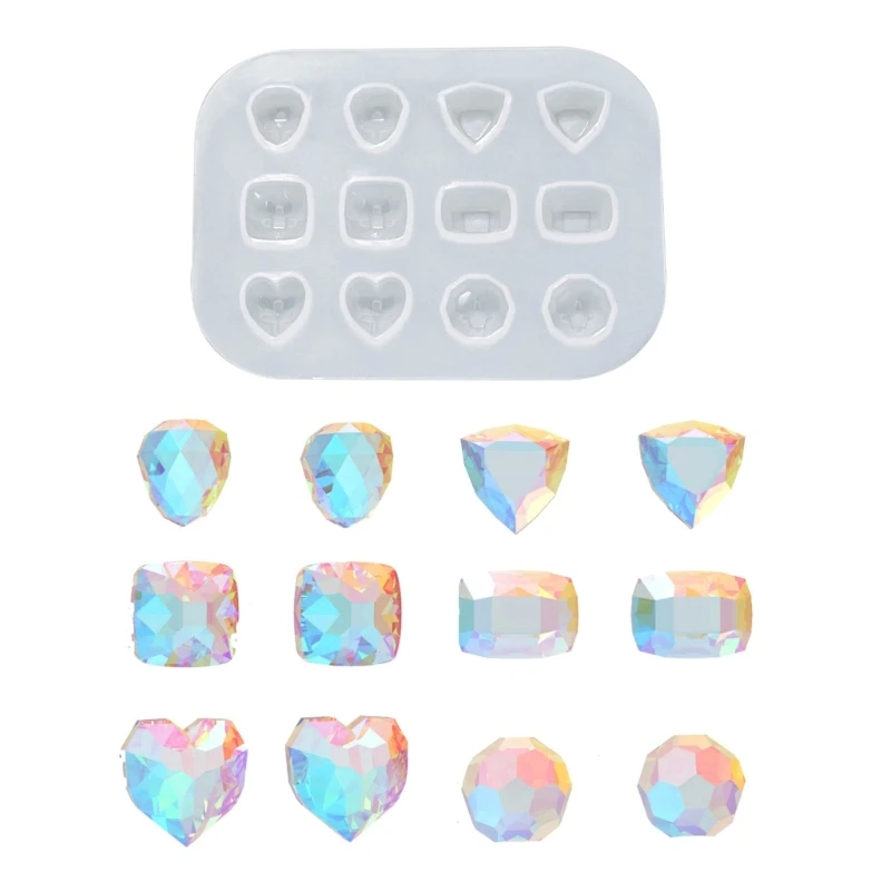 Ear Studs Resin Mold For DIY Mini Heart Shaped Gem Ear Stud Decoration Earrings Silicone Mold UV Epoxy Resin Jewelry Making Tool