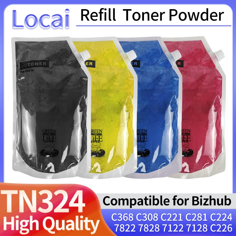 

1kg TN324 TN321 Compatible for Konica Minolta Bizhub C368 C308 C221 C281 C224 C284 C458 364 7822 7828 7122 7128 226 Refill Toner