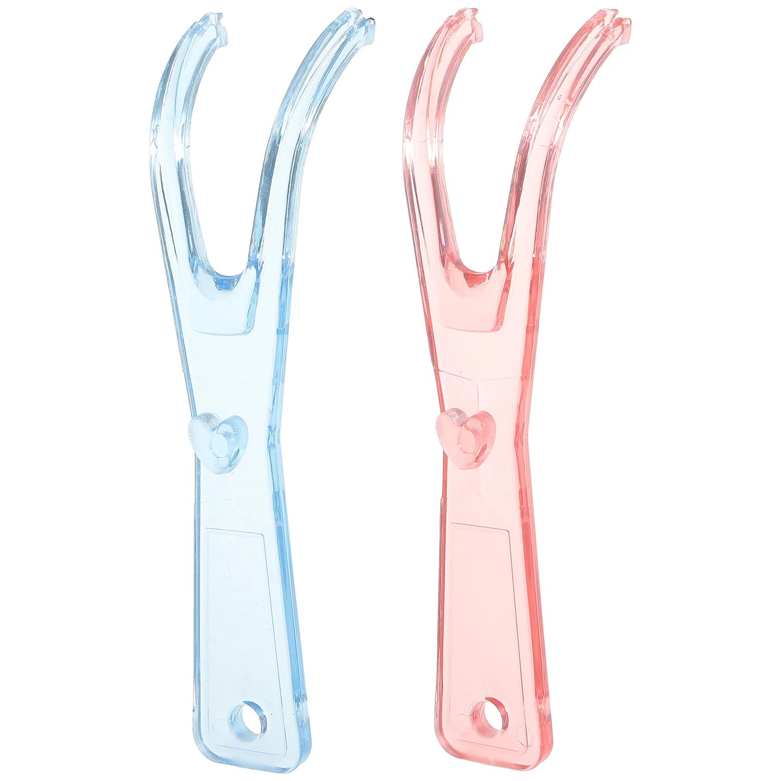 2 Pcs Reusable Floss Handle Holder Pick Dental Flosser Rack Pink Blue Holders Deep Clean Teeth Replacement Racks