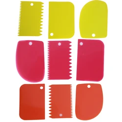 3pcs/set Plastic Cake Smoother Scraper Spatula Set Dough Cutter Blade For Cakes Icing Christmas Baking Decorating Tools mold